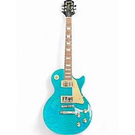 Used Epiphone Les Paul Standard TRANS BLUE QUILT TOP Solid Body Electric Guitar