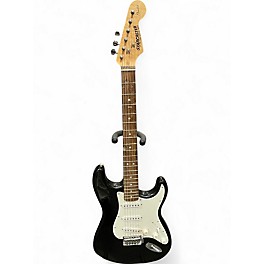Used Starcaster by Fender Stratocaster Black Solid Body Electric Guitar