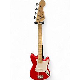 Used Squier Affinity Bronco Red Electric Bass Guitar