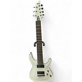 Used Schecter Guitar Research Demon 7 String White Solid Body Electric Guitar