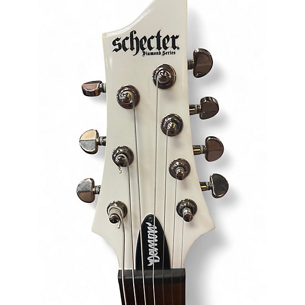 Used Schecter Guitar Research Demon 7 String White Solid Body Electric Guitar
