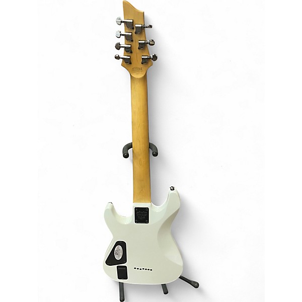 Used Schecter Guitar Research Demon 7 String White Solid Body Electric Guitar