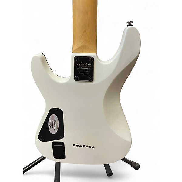 Used Schecter Guitar Research Demon 7 String White Solid Body Electric Guitar