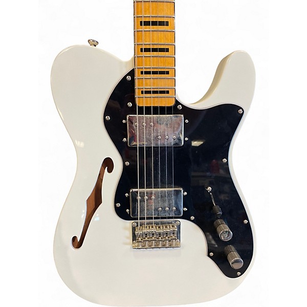 Used 2022 Squier Classic Vibe 70s Thinline Telecaster White Hollow Body Electric Guitar
