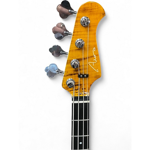 Used Aio pb4 tiger amber Electric Bass Guitar