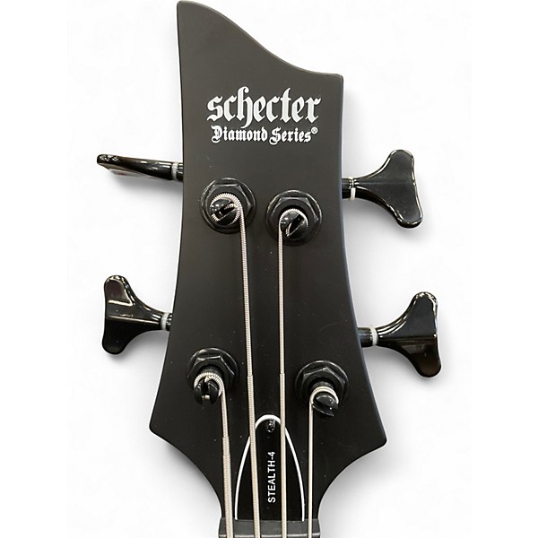 Used Schecter Guitar Research Stealth 4  Matte Black Electric Bass Guitar