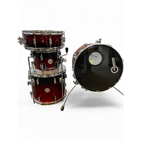 Used Pearl 4 Piece Concept Series Red Sparkle Drum Kit