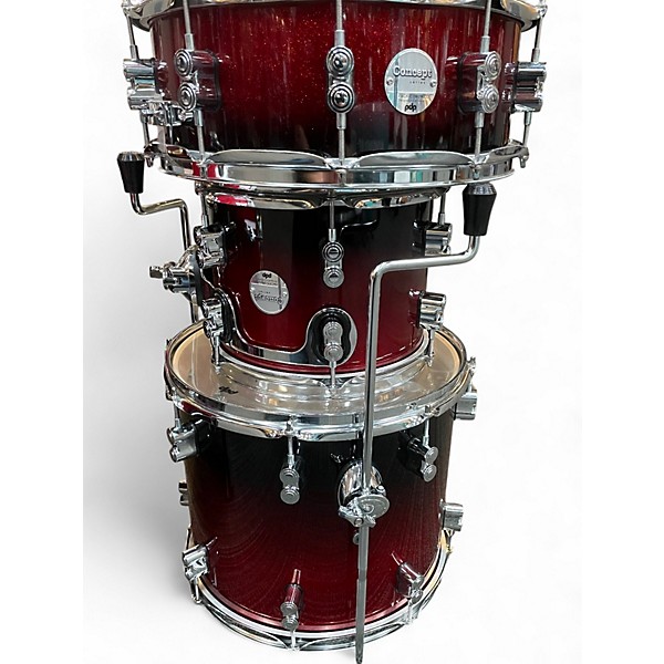 Used Pearl 4 Piece Concept Series Red Sparkle Drum Kit