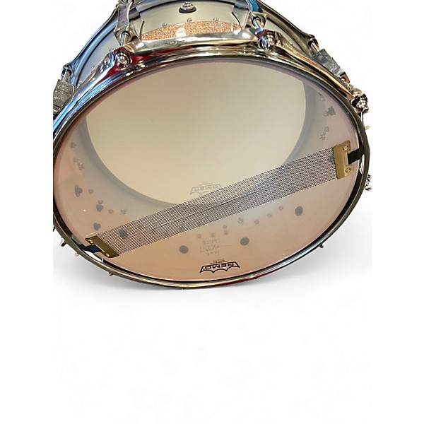 Used Pork Pie 14X6.5 Aluminum Maple Hybrid Snare Drum Champagne Sparkle Drum