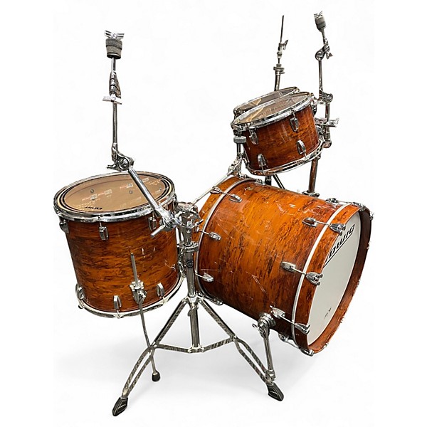 Used Ludwig 4 Piece USA Legacy Maple Exotic Custom w/ Atlas Hardware Mahogany Stained Maple Drum Kit
