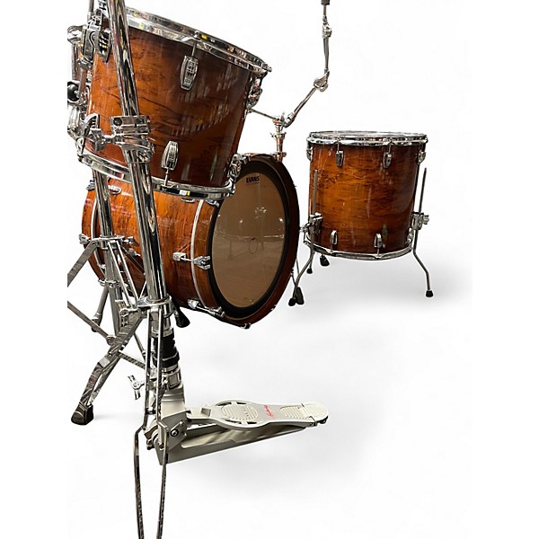 Used Ludwig 4 Piece USA Legacy Maple Exotic Custom w/ Atlas Hardware Mahogany Stained Maple Drum Kit