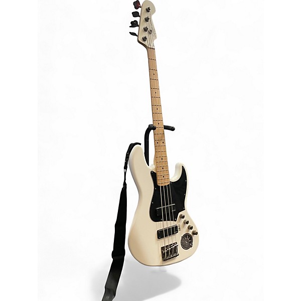 Used Squier Contemporary Active Jazz Bass White Electric Bass Guitar