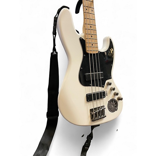 Used Squier Contemporary Active Jazz Bass White Electric Bass Guitar