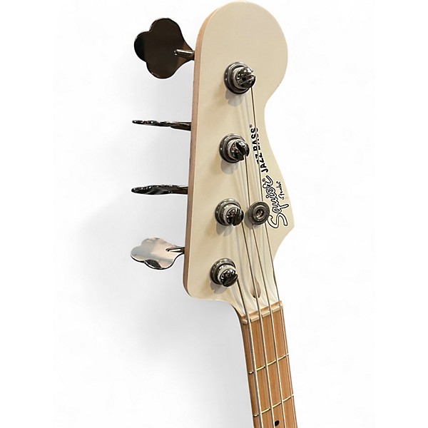 Used Squier Contemporary Active Jazz Bass White Electric Bass Guitar