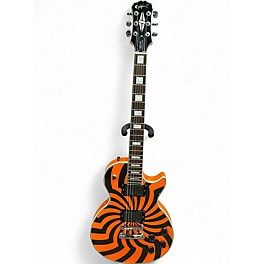 Used 2005 Epiphone Zakk Wylde Les Paul Custom Buzzsaw Orange Solid Body Electric Guitar
