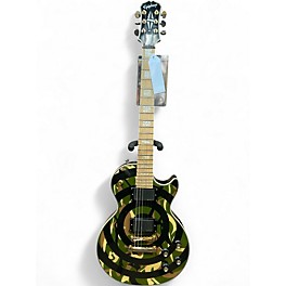 Used 2005 Epiphone Zakk Wylde Les Paul Custom Camo Bullseye Solid Body Electric Guitar