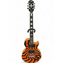 Used 2005 Epiphone Zakk Wylde Les Paul Custom Buzzsaw Orange Solid Body Electric Guitar