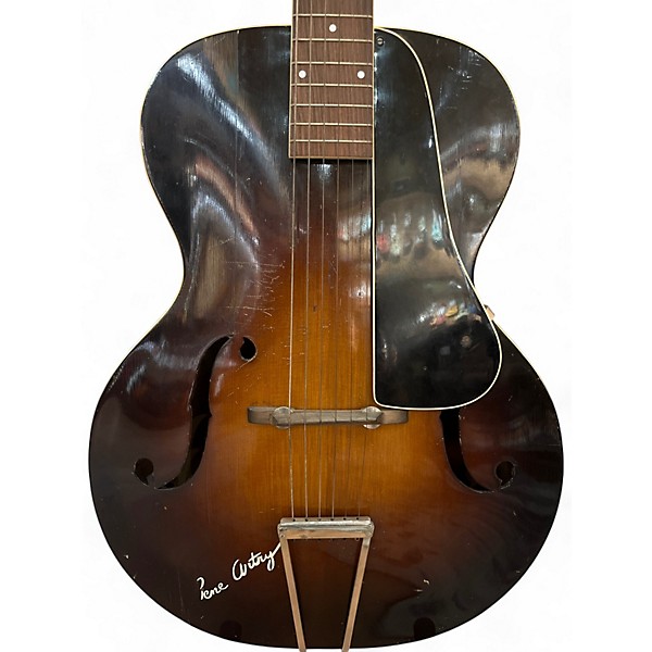 Used 1930s Old Sante Fe Gene Autry Sunburst Acoustic Guitar