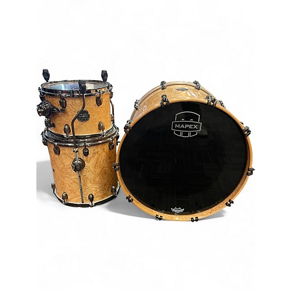 Used Mapex 3 Piece Saturn V Exotic Ash Burl Drum Kit