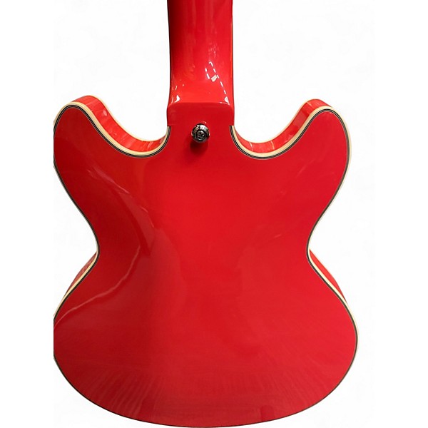 Used D'Angelico DAPMINIIDCFRCSCB CREAM RED Hollow Body Electric Guitar
