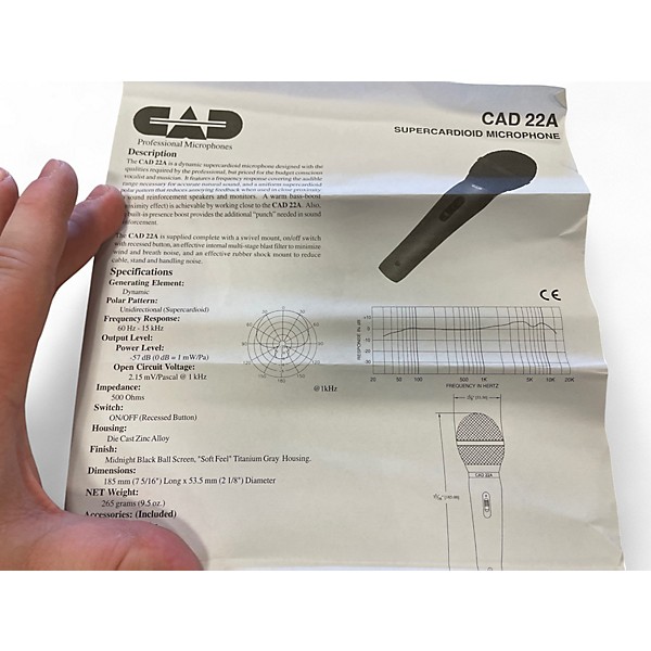 Used CAD 22A Dynamic Microphone