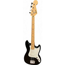 Used Squier Bronco Black and White Electric Bass Guitar