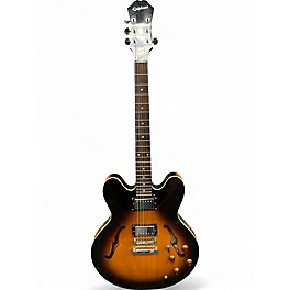 Used Epiphone Dot 2 Tone Sunburst Hollow Body Electric Guitar