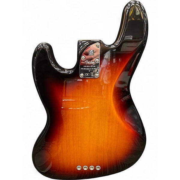 Used Fender American Professional II Jazz Bass Fretless 3 Color Sunburst Electric Bass Guitar