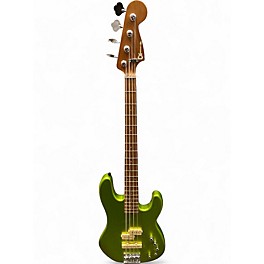 Used Charvel  Por Mod San Dimas PJ IV  lime Green metallic Electric Bass Guitar