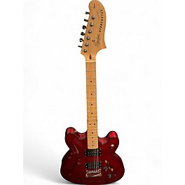 Used Squier Affinity Series Starcaster Candy Apple Red Metallic Hollow Body Electric Guitar