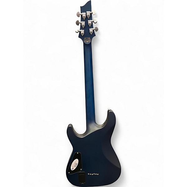 Used Schecter Guitar Research C1 Platinum Transparent Midnight Blue Solid Body Electric Guitar