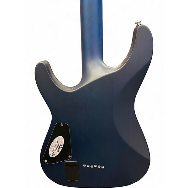 Used Schecter Guitar Research C1 Platinum Transparent Midnight Blue Solid Body Electric Guitar