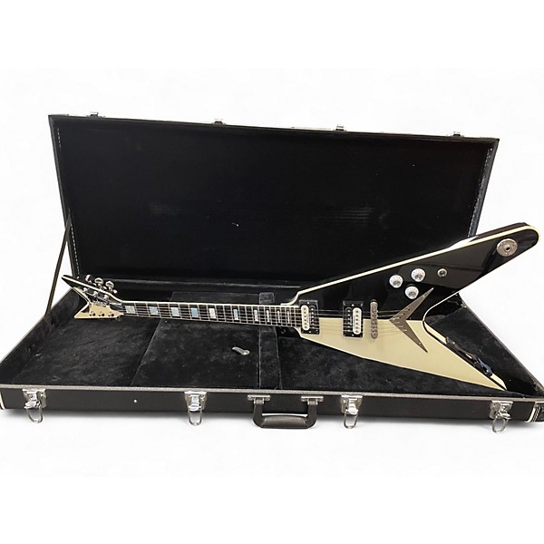 Used Dean USA Michael Schenker STANDARD Black and White Solid Body Electric Guitar,Specials : American Fashion Style Bags On Sale
