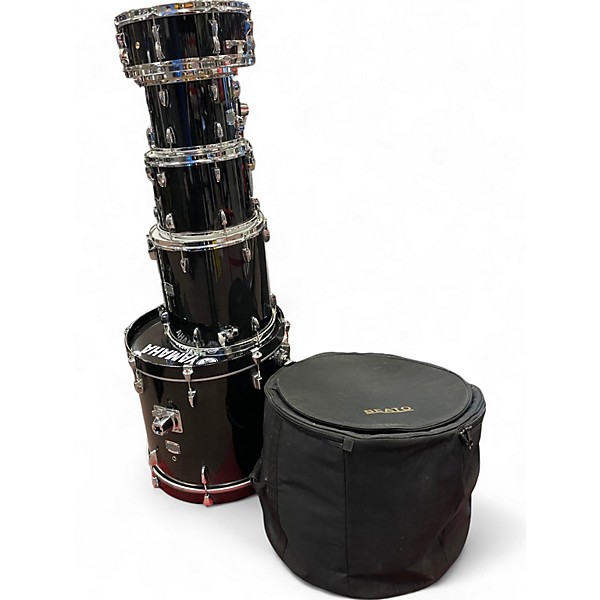 Used Yamaha 5 Piece Stage Custom Black Drum Kit