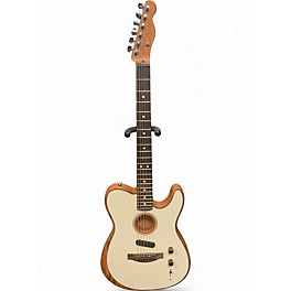 Used Fender Acoustasonic Player Telecaster White Acoustic Electric Guitar