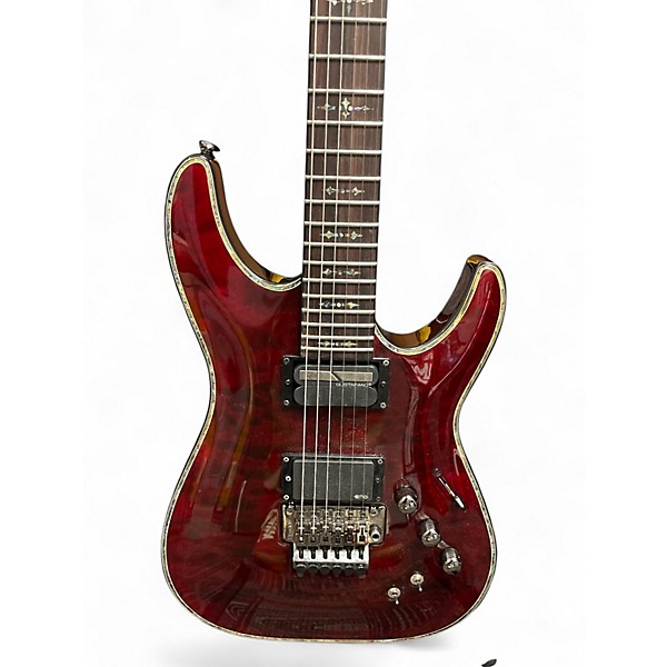 Used Schecter Guitar Research Hellraiser S Flamed Crimson Solid Body Electric Guitar