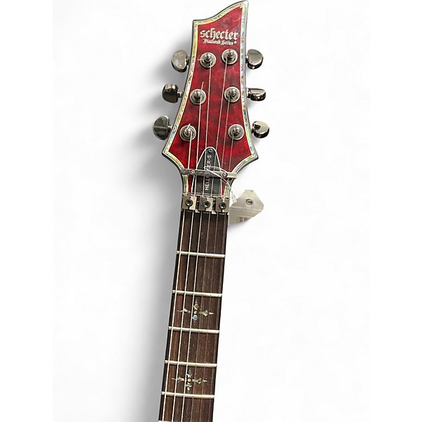 Used Schecter Guitar Research Hellraiser S Flamed Crimson Solid Body Electric Guitar