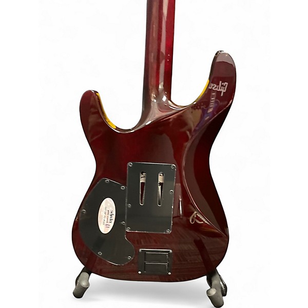 Used Schecter Guitar Research Hellraiser S Flamed Crimson Solid Body Electric Guitar