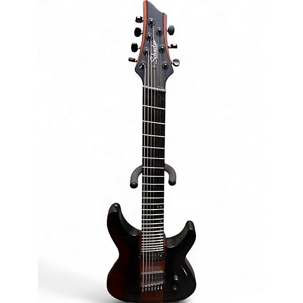 Used Schecter Guitar Research Diamond C7 Rob Scallon black and natural Solid Body Electric Guitar