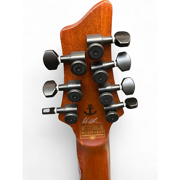 Used Schecter Guitar Research Diamond C7 Rob Scallon black and natural Solid Body Electric Guitar