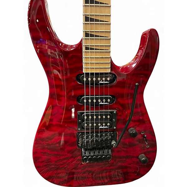 Used Jackson JS34Q Dinky Trans Red Solid Body Electric Guitar