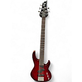 Used ESP LTD B55 5 String Red Electric Bass Guitar