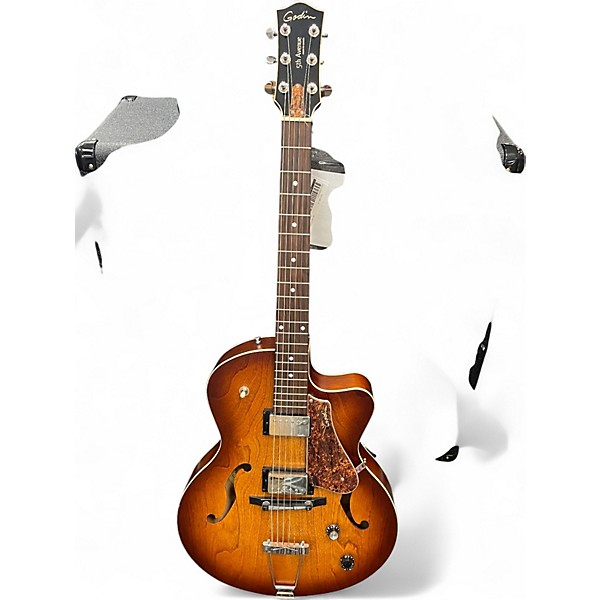 Used Godin 5th Avenue Kingpin II 2 Color Sunburst Hollow Body Electric Guitar
