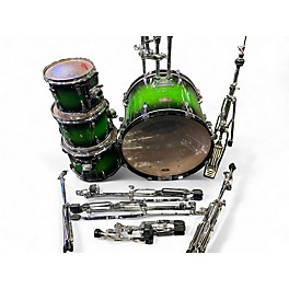 Used Pearl 4 Piece SESSION CUSTOM GREEN BURST Drum Kit