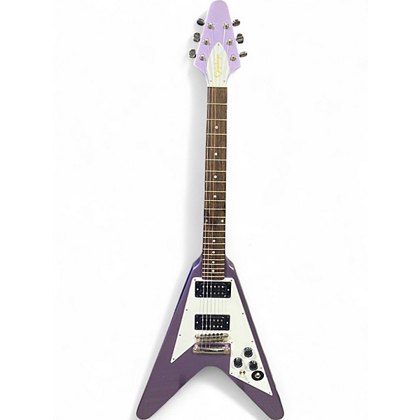 Used Epiphone KIRK HAMMETT 79 FLYING V Purple Solid Body Electric