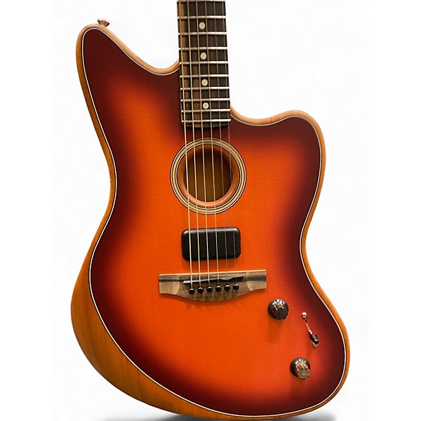 Used Fender American Acoustasonic JAZZMASTER 2 Color Sunburst Acoustic Guitar