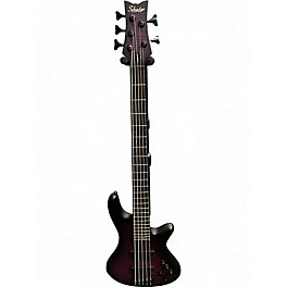 Used Schecter Guitar Research Stiletto Studio 5 String Transparent Purple Burst Electric Bass Guitar
