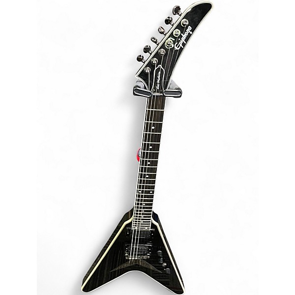 Used 2022 Epiphone DAVE MUSTAINE FLYING V CUSTOM BLACK SPARKLE Solid Body Electric Guitar