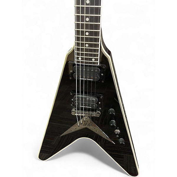 Used 2022 Epiphone DAVE MUSTAINE FLYING V CUSTOM BLACK SPARKLE Solid Body Electric Guitar