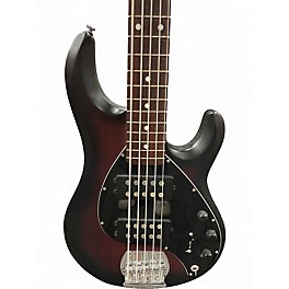 Used Sterling by Music Man Ray5 5 String RED BURST SATIN Electric Bass Guitar